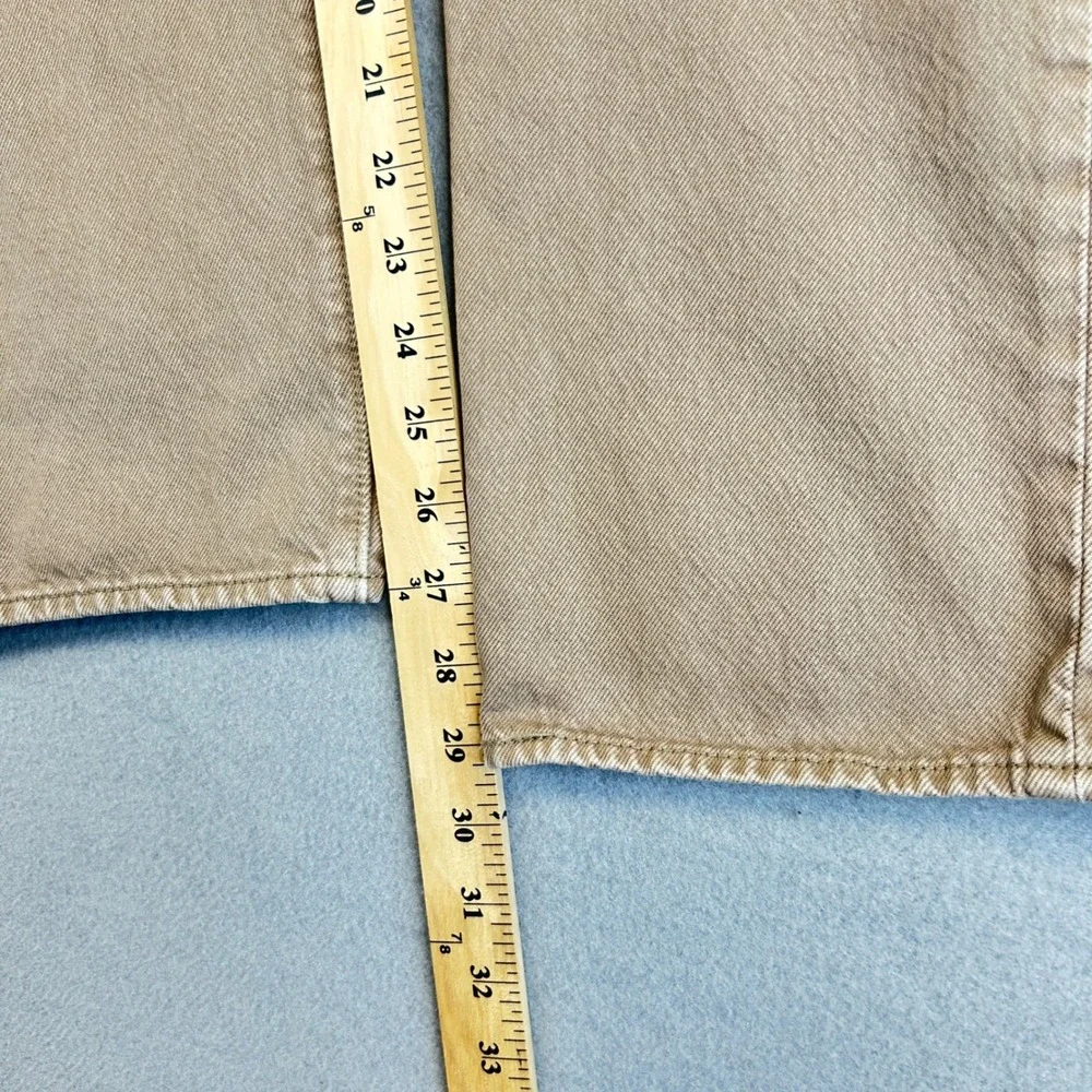 Levis 501 Jeans Mens 33x30 Tan Khaki Straight Leg Button Fly Denim